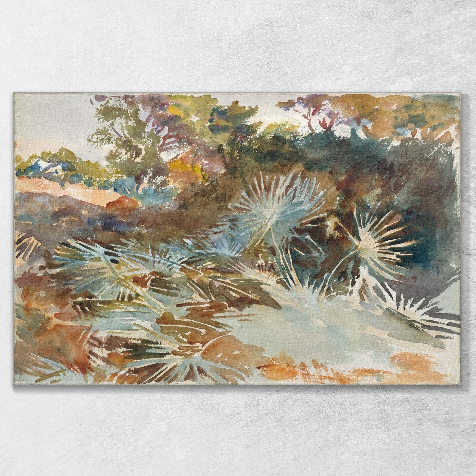 Paesaggio con Palme Nane John Singer Sargent, jss132 Quadro Stampato su Tela, 100x60 cm