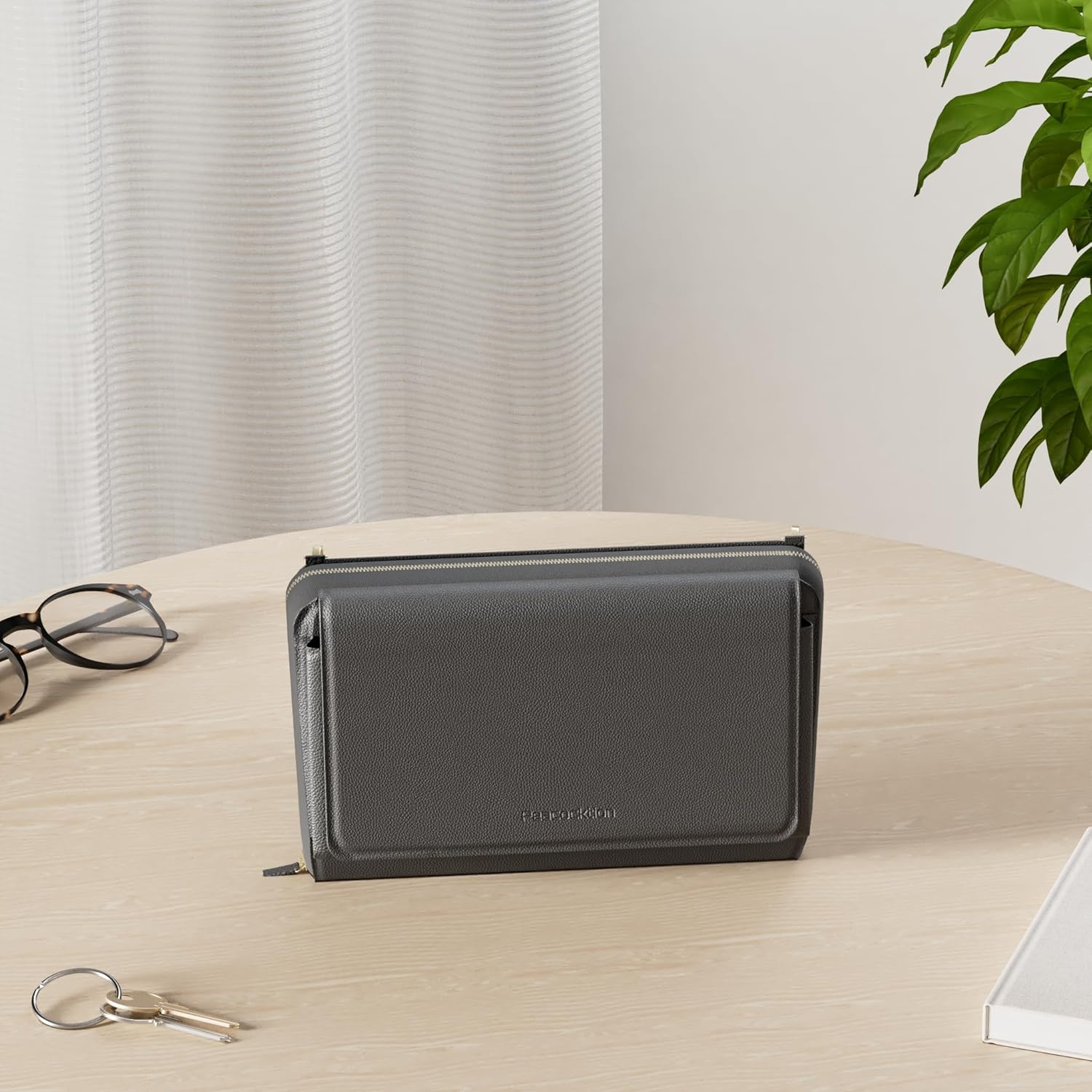 Peacocktion Crossbody Bags for Women RFID Wristlet Wallets Travel Vegan Leather Small Clutch Purses with Phone Pocket Zipper - Image 3