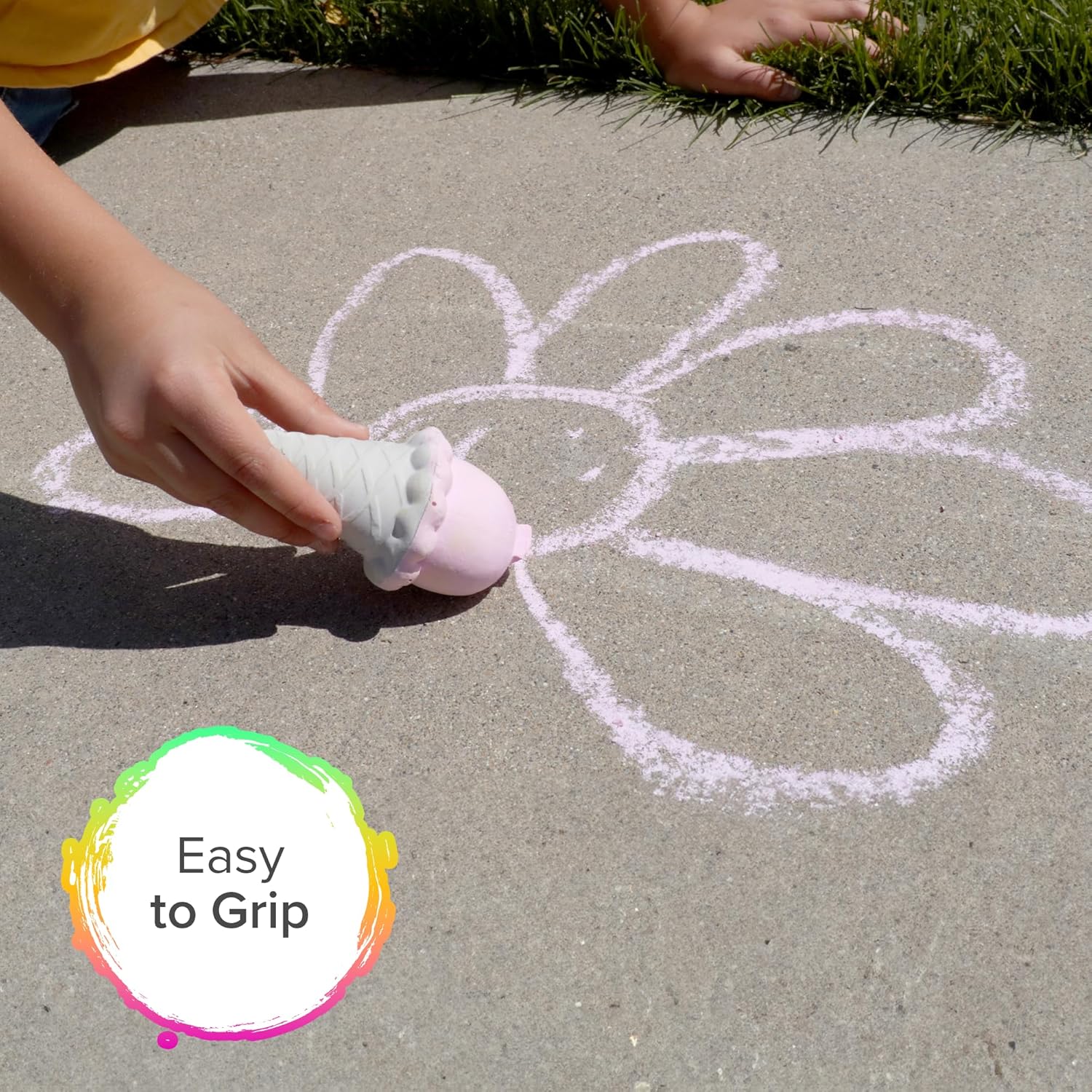 Kid Made Modern Ice Cream Shop Sidewalk Chalks for Kids & Toddlers Ages 3+ - Non-Toxic Washable Fun Chalk Set for Outdoor Play Games (12 Multi Colored Chalk)