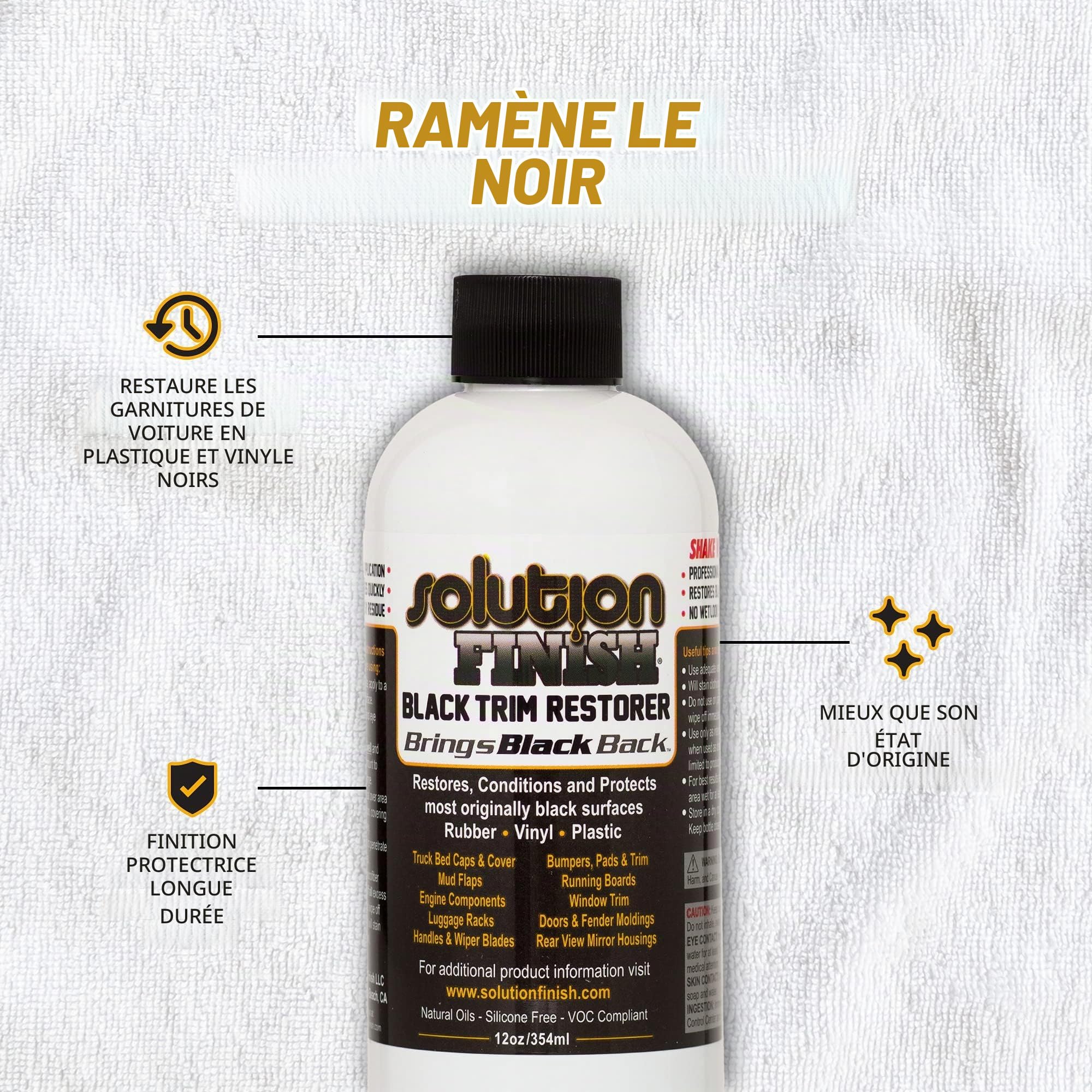 Solution Finish Black Plastic & Vinyl Restorer 12 oz. by