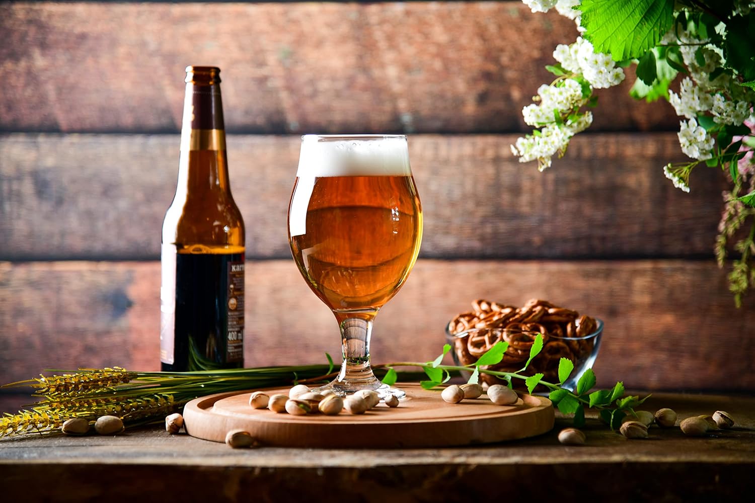 Glasmark Krosno Glasses Set for Beer, 6 x 500 ml, Transparent, Classic, Tulip Beer Glasses, Dishwasher Safe