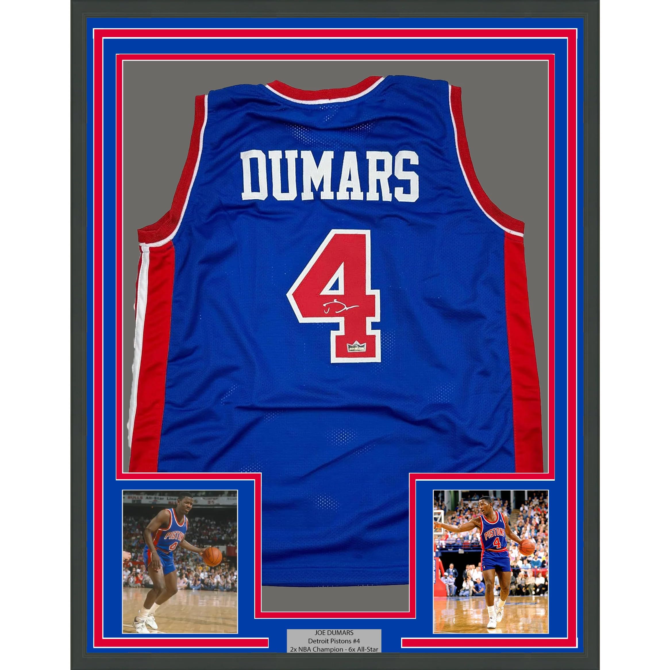 Framed Facsimile Autographed Joe Dumars 35x39 Detroit Blue Reprint  display picture 1