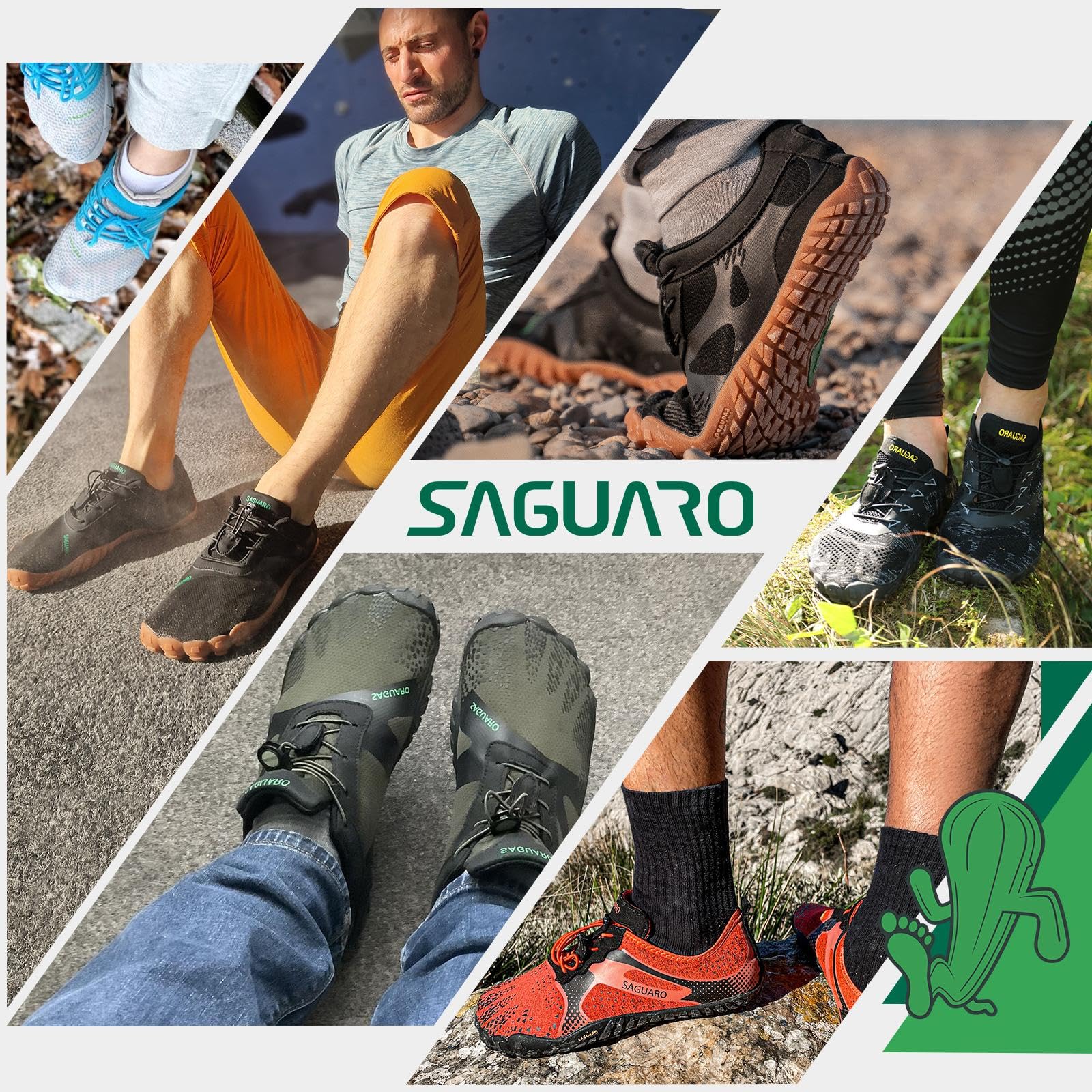 SAGUARO Uomo Scarpe de Barefoot Antiscivolo Asciugatura Rapida Scarpe Minimal de Donna Trail Running Outdoor e Indoor