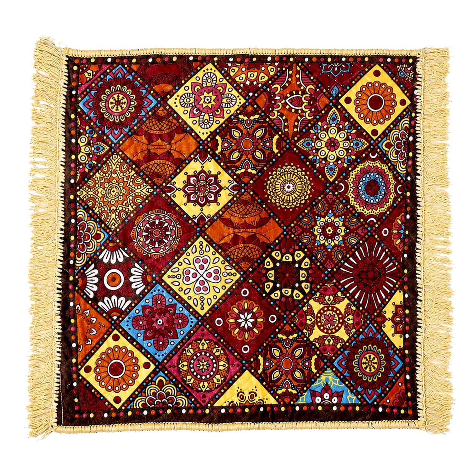 Traditional Pooja Carpet - Soft Velvet Prayer Mat -12 Traditional Pooja Carpet - Soft Velvet Prayer Mat -12