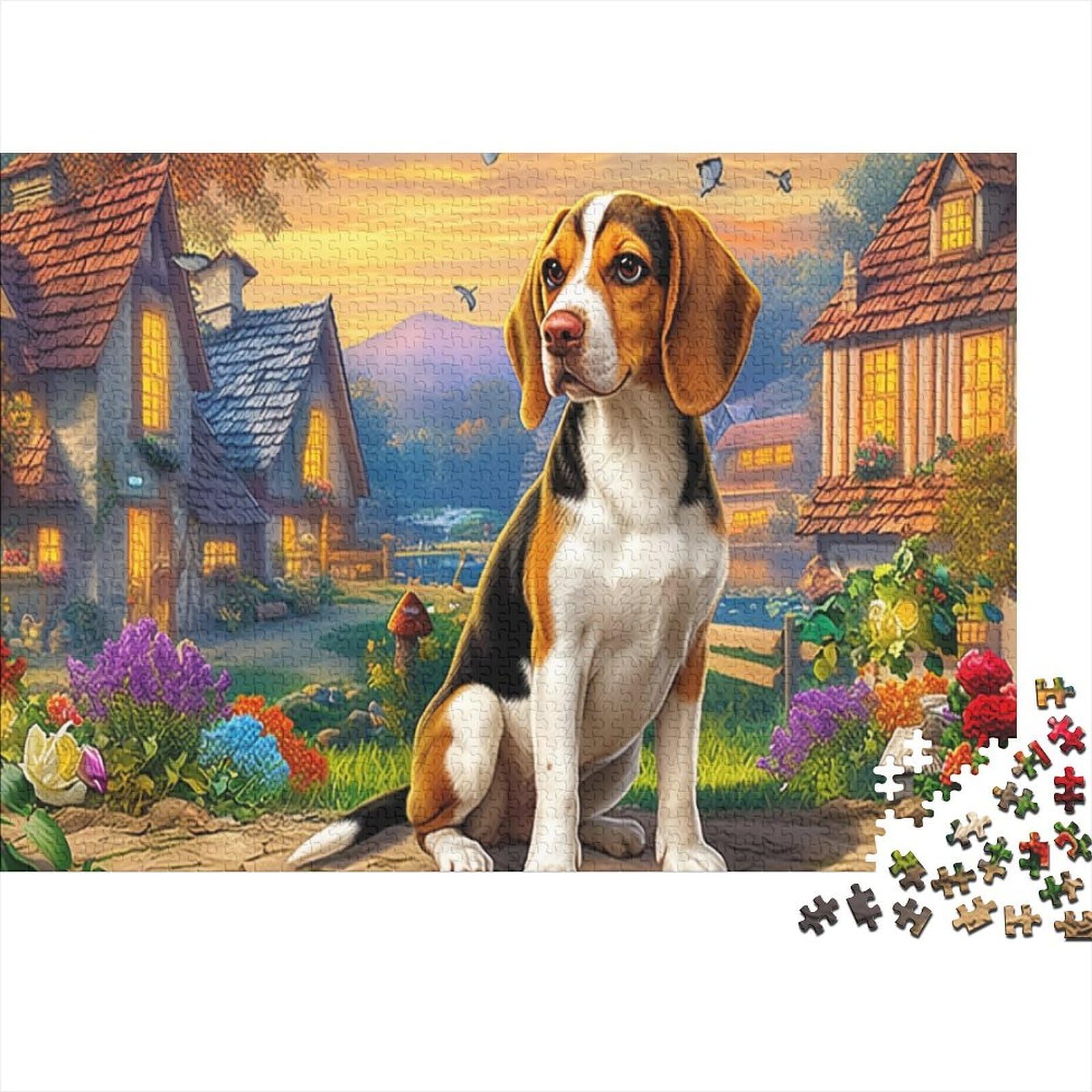 Rompecabezas de Beagle de 1000 piezas extremadamente difícil en papel reciclado 8