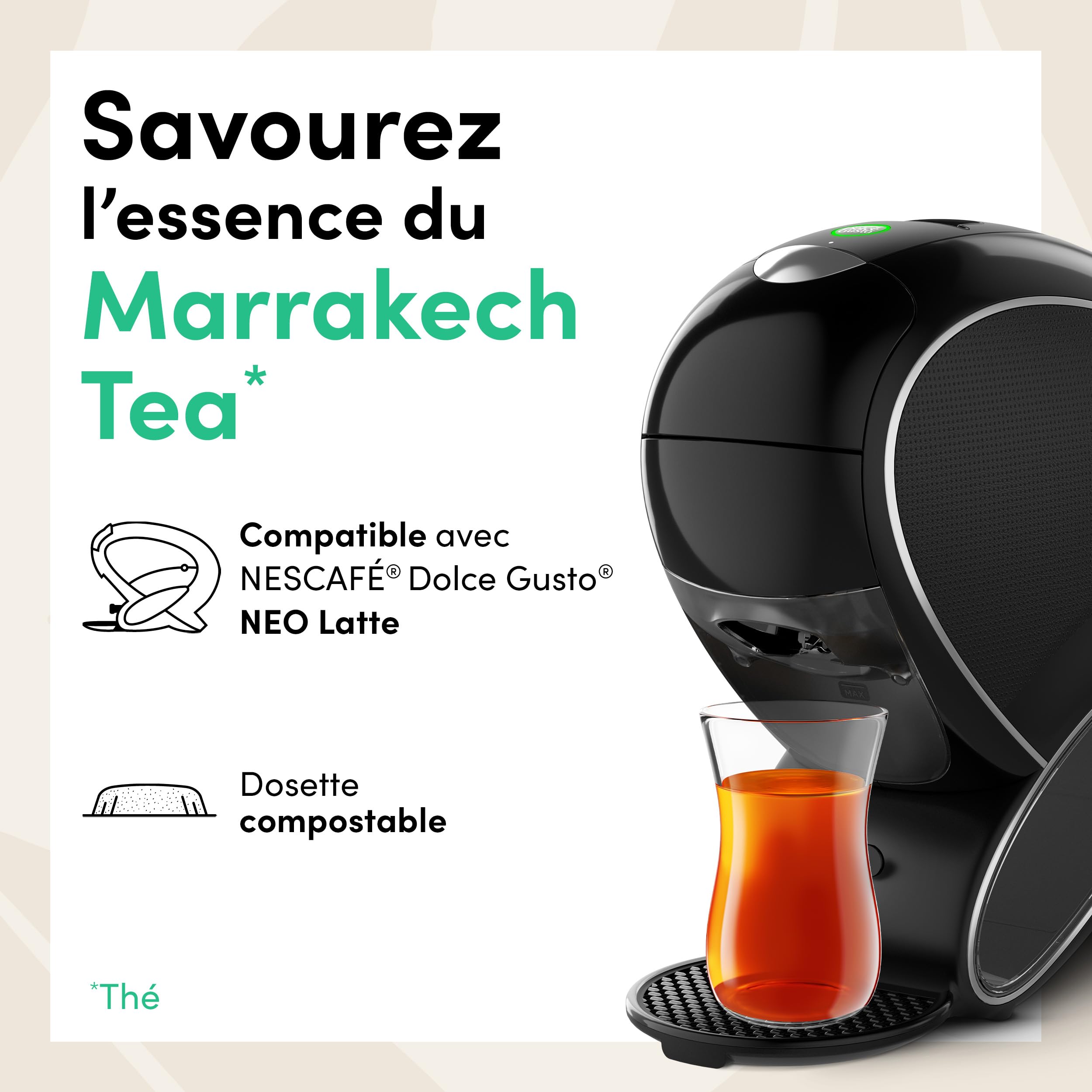 NEO Marrakech Tea par NESCAFÉ® Dolce Gusto® - 60 Sachets de thé (5 boîtes de 12 sachets) - Compatibles uniquement avec les machines à café NESCAFÉ Dolce Gusto NEO