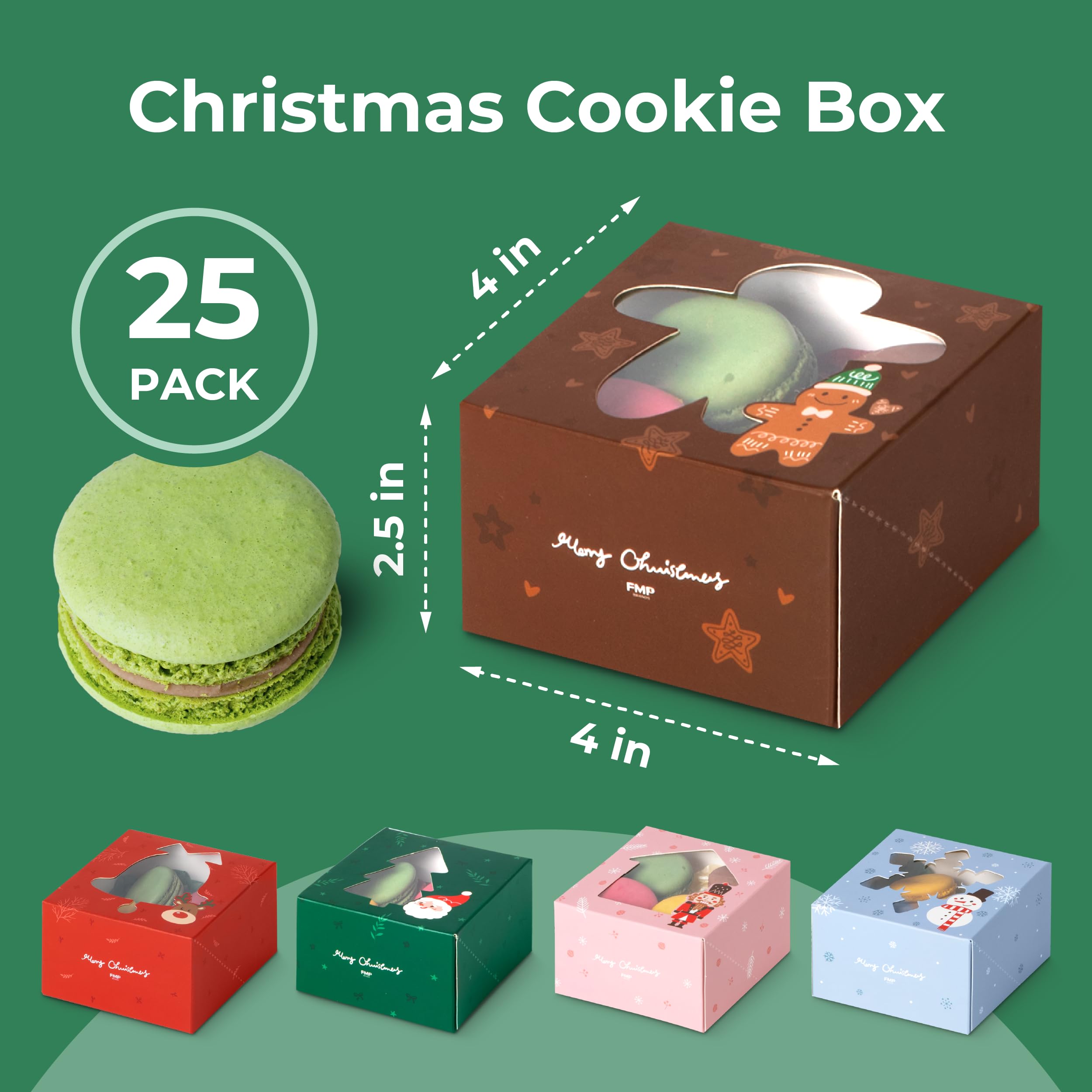 pellicule christmasBox 4点 新品未使用 Bag OP Amazon.com: Fit Meal Prep 25 Pack Christmas Cookie Boxes with