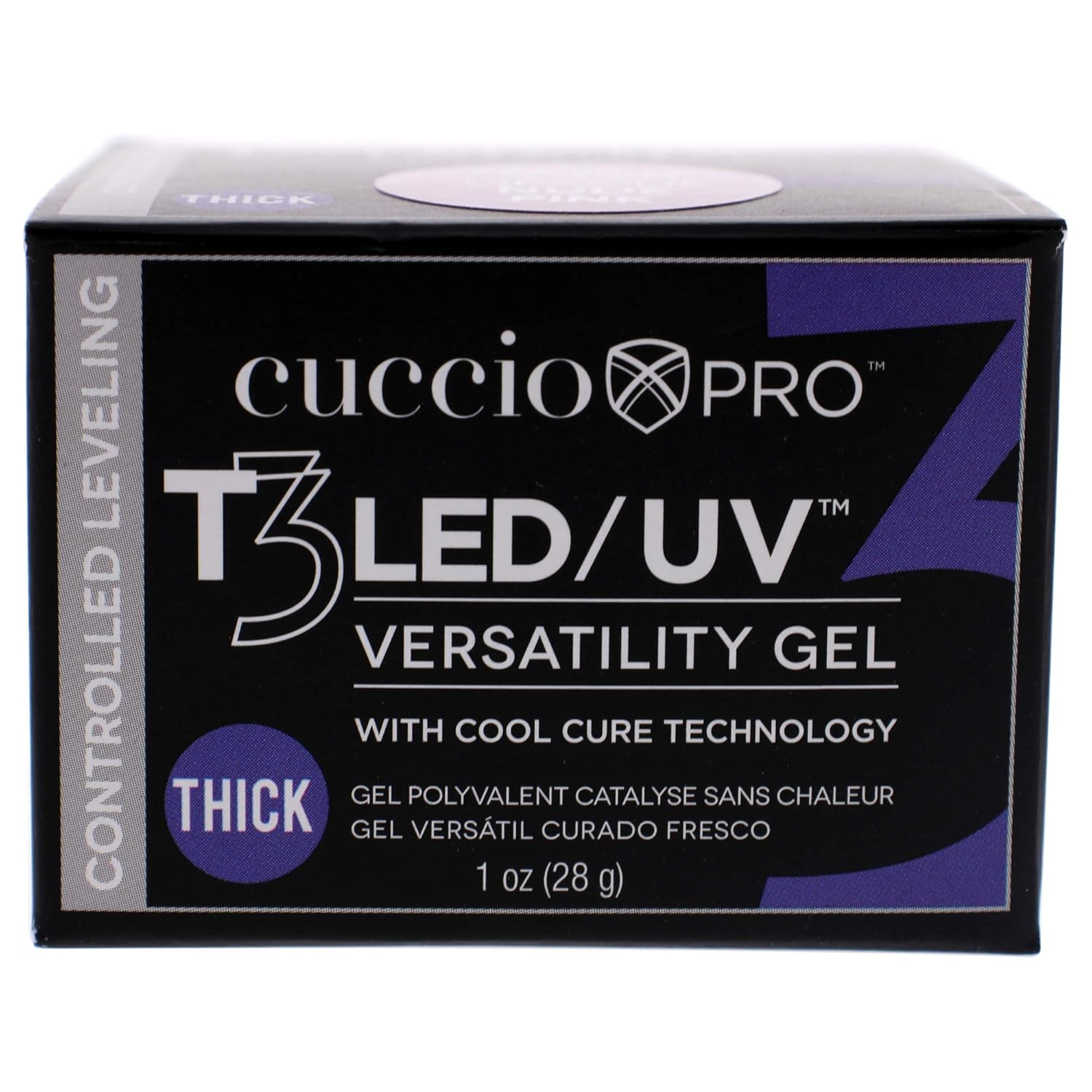 Cuccio Pro T3 Cool Cure Versatility Gel - Controlled Levelling - LED And UV - Incredibly Flexible - Strong Adhesion - Thick Viscosity - Fast Application - Quick-Dry - Opaque Nude Pink - 1 Oz Nail Gel