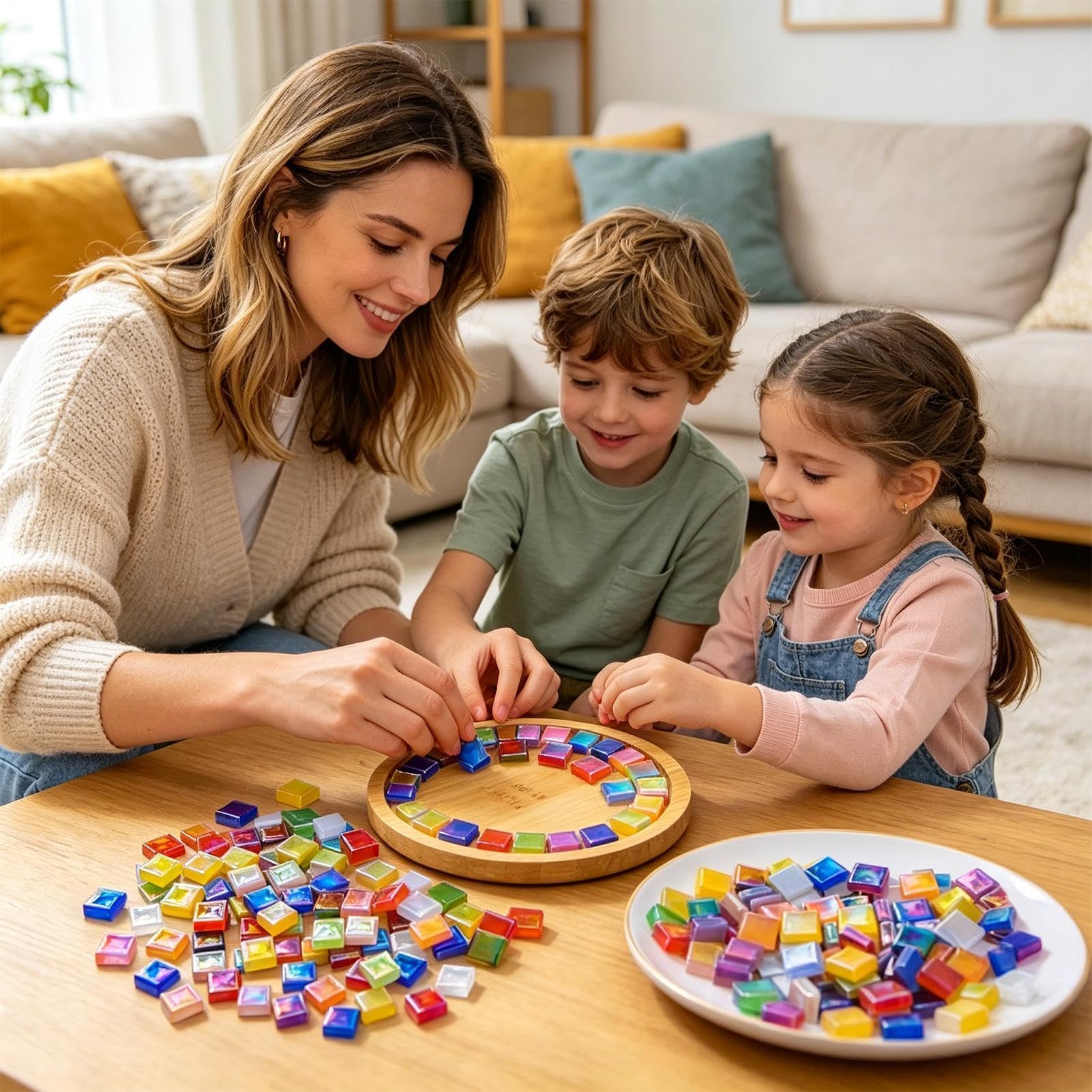 Teselas de Mosaico de Vidrio para Manualidades 1.100 Piezas de Suministros