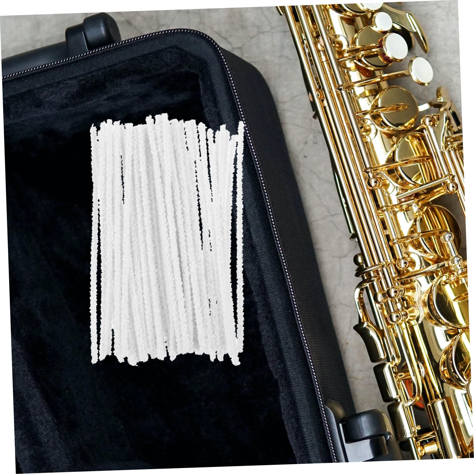Toyvian Saxophone Cleaning 50 Pack Saxophone Flute Clarinet Brush Set for Maintenance Care