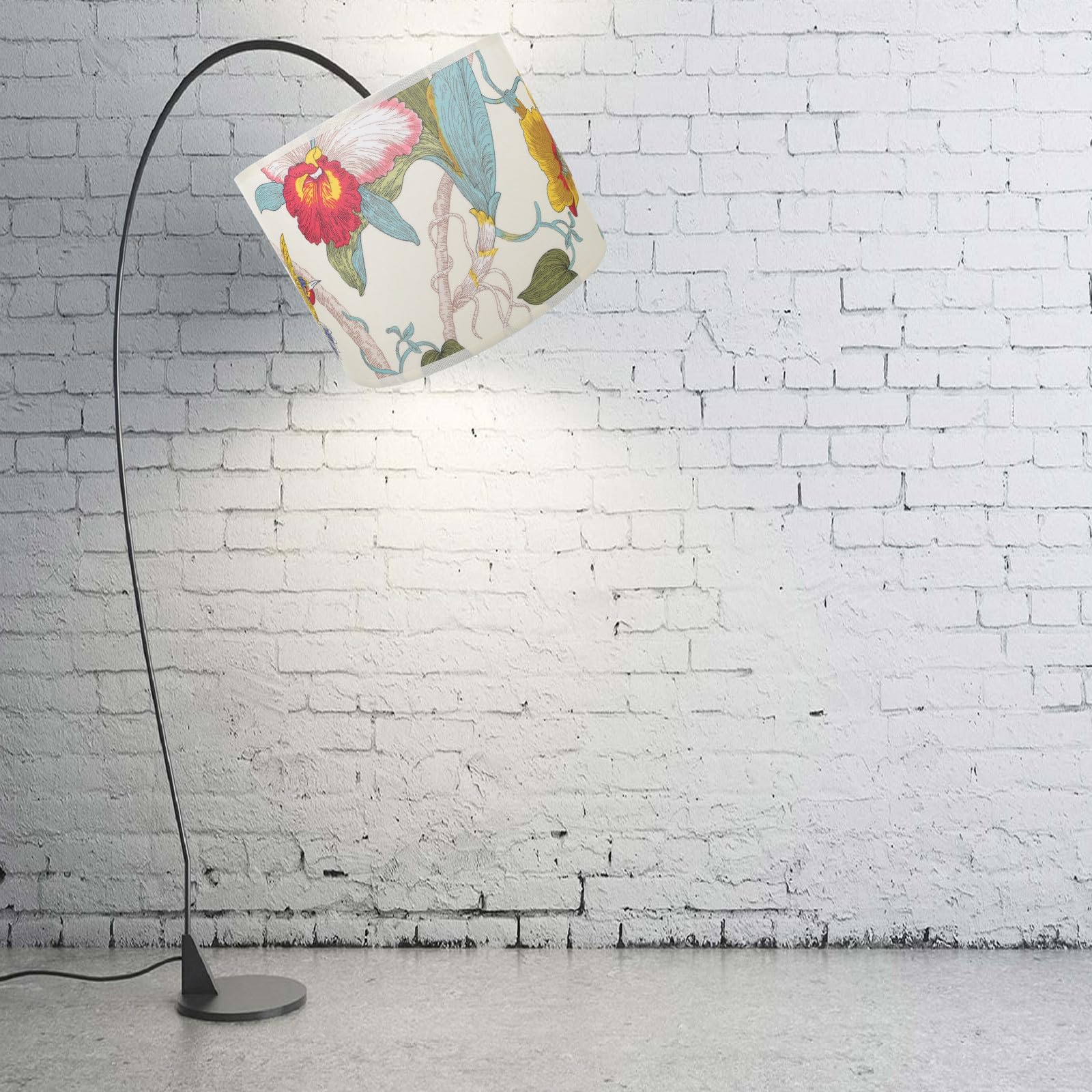 Abaodam Paralume Floreale a Tamburo 22 CM per Lampada da Tavolo Soggiorno e Camera da Letto Decorazione Contemporanea Stili multipli