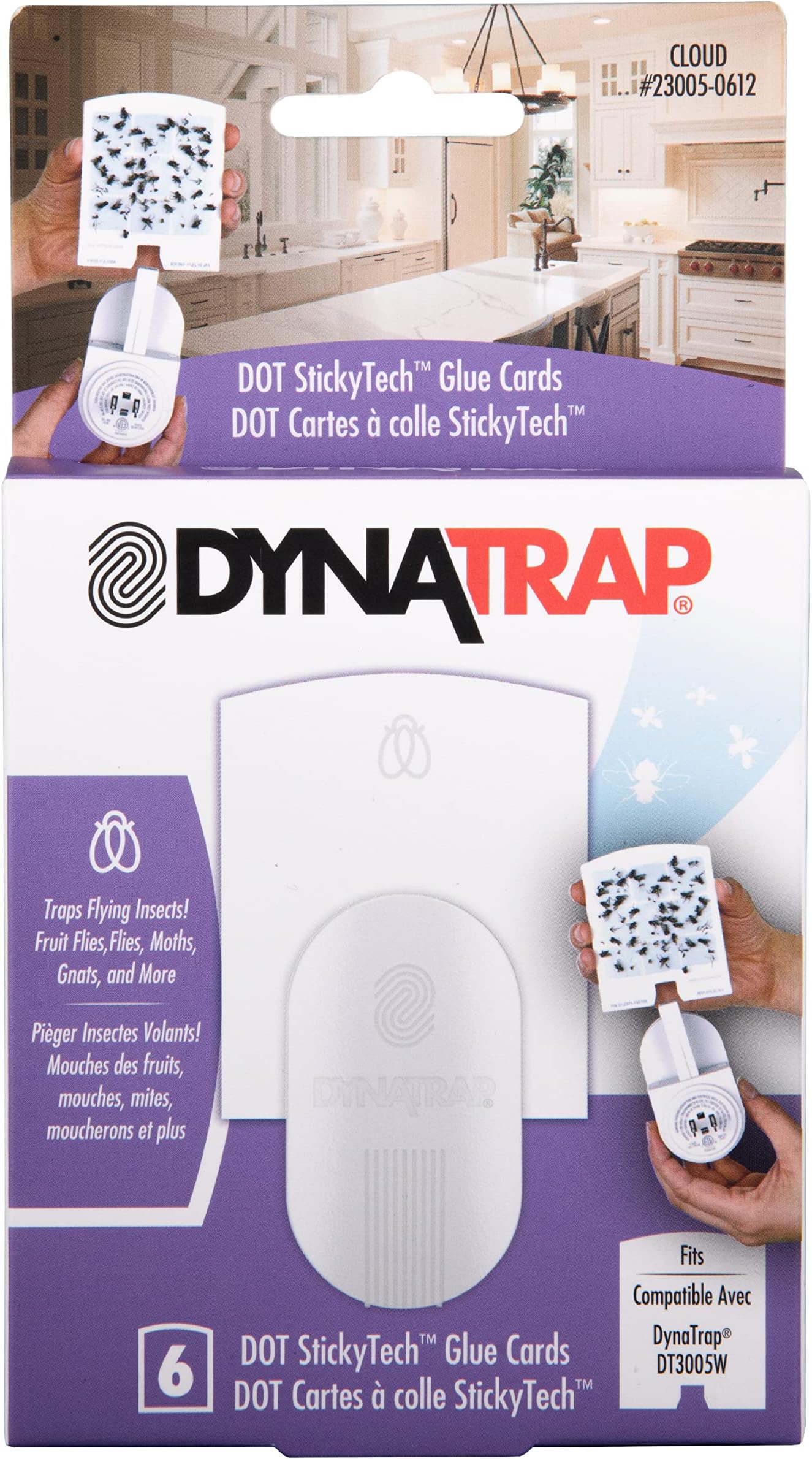 DynaTrap 23005-0612 DOT StickyTech Replacement Indoor Flying Insect Trap Glue Cards - 6 Pack