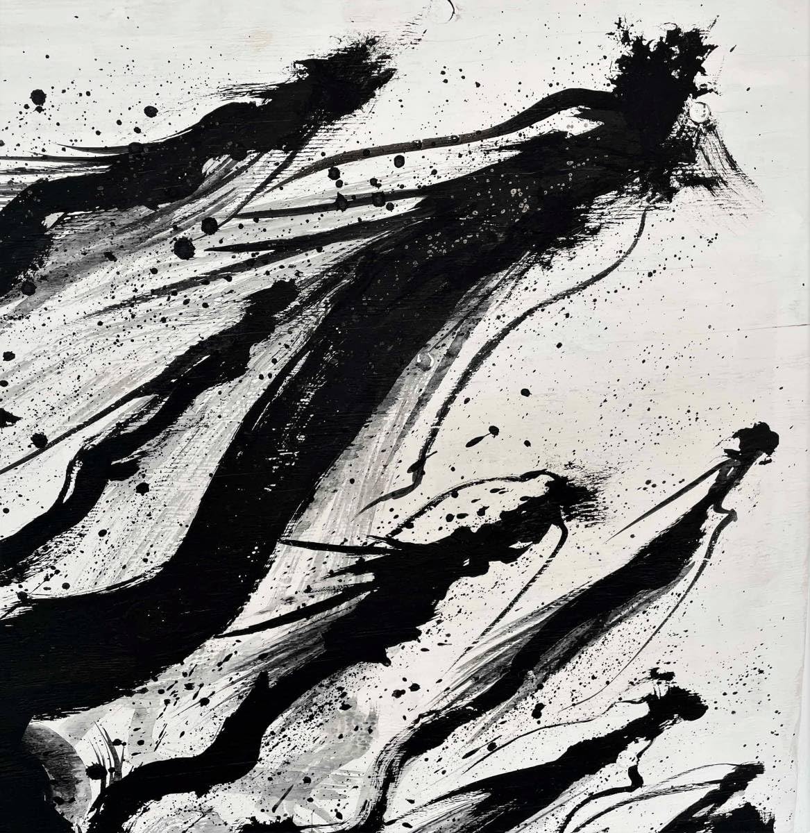 水墨画〜参道〜 水墨画 #山道 #中国国画顔料で着色 #本画仙色紙 #水墨画家 #六間堂