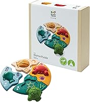 Vista 10 de PlanToys Juego de rompecabezas de animales de madera para niños a partir de 3 años Juego de lógica Montessori y juego a juego que desarrolla