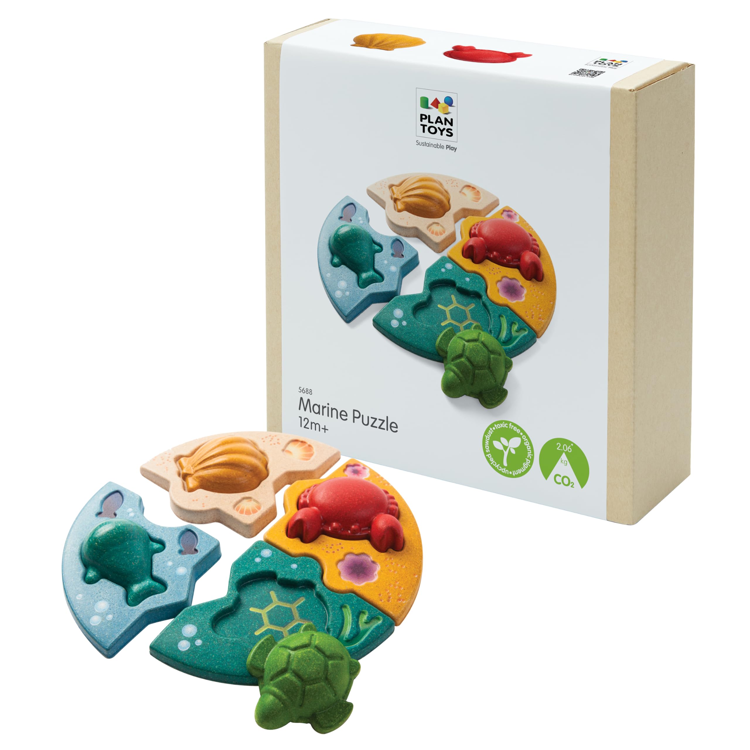 Amazon.com: PlanToys® Marine Puzzle Wooden Montessori Ocean Animal
