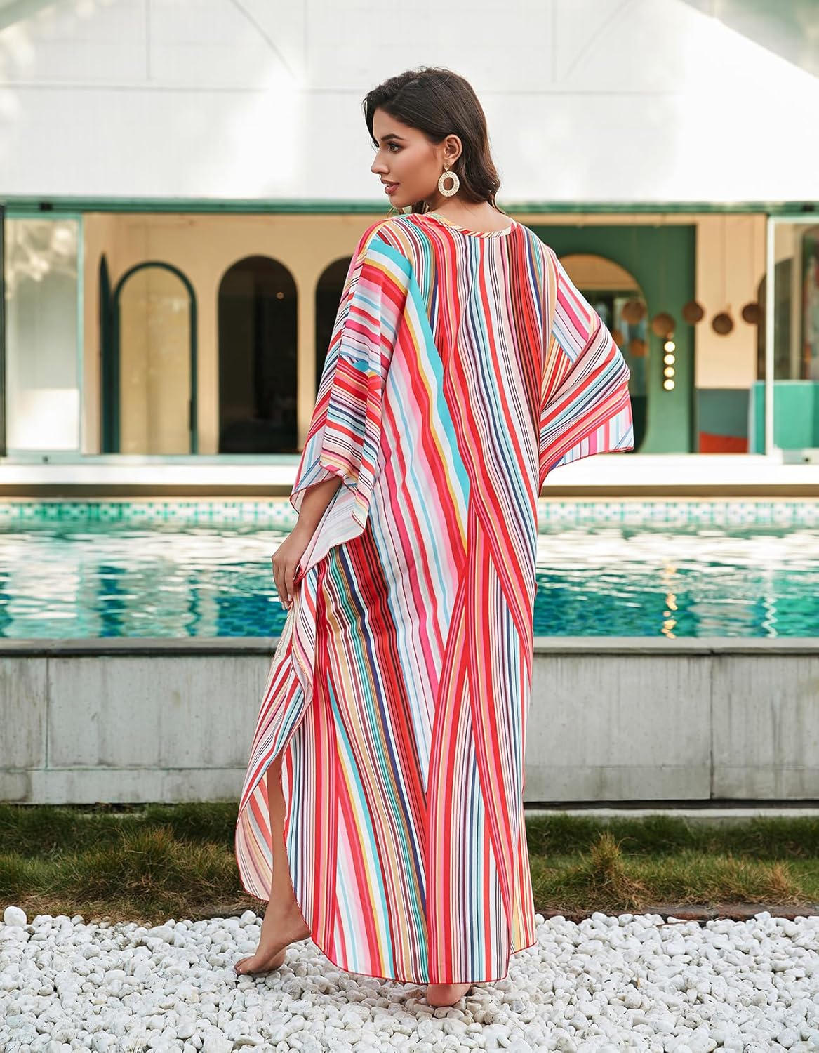 Kaftan Dresses for Women Stylish Caftans Plus Size Beach Cover up Soft Loungewear - Image 4