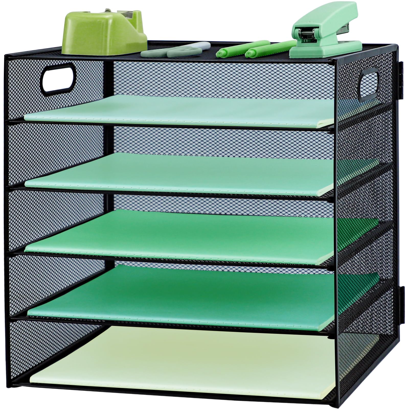 Unyqoos® Drie-laags metalen bureau-organizer voor efficiënte