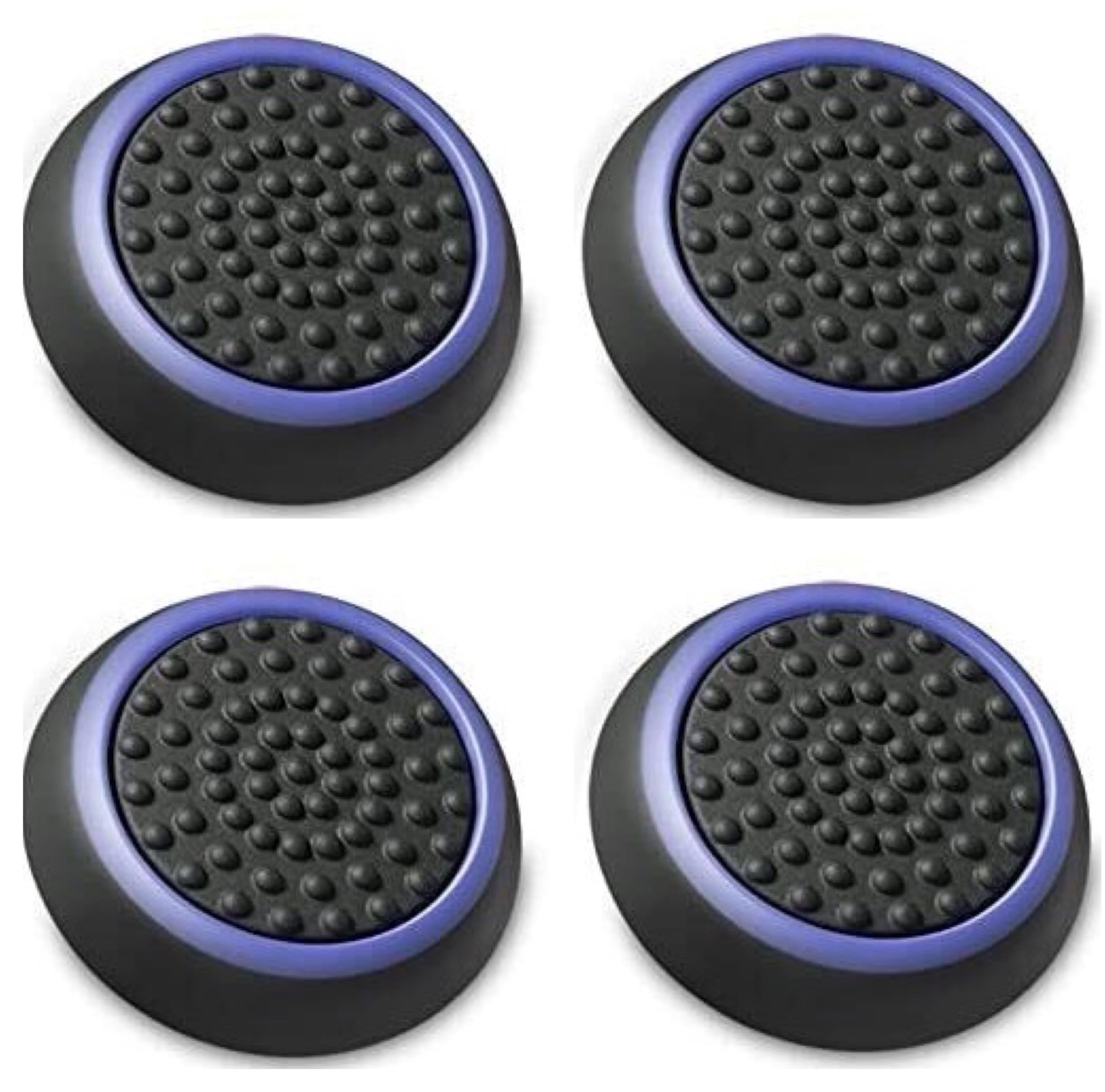 tech wizards 4 x Thumb Grips Caps Accessory Set for XBOX One Series X S Switch Pro Controller PS5 PS4 Controller Sticks Joystick Protection Black and Blue
