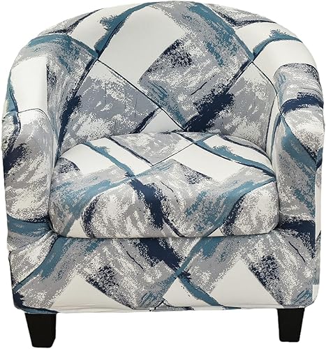CRFATOP Funda estampada para silla de bañera de 2 piezas, fundas para sillón de club, fundas de poliéster elásticas para sillas de barril redondo,