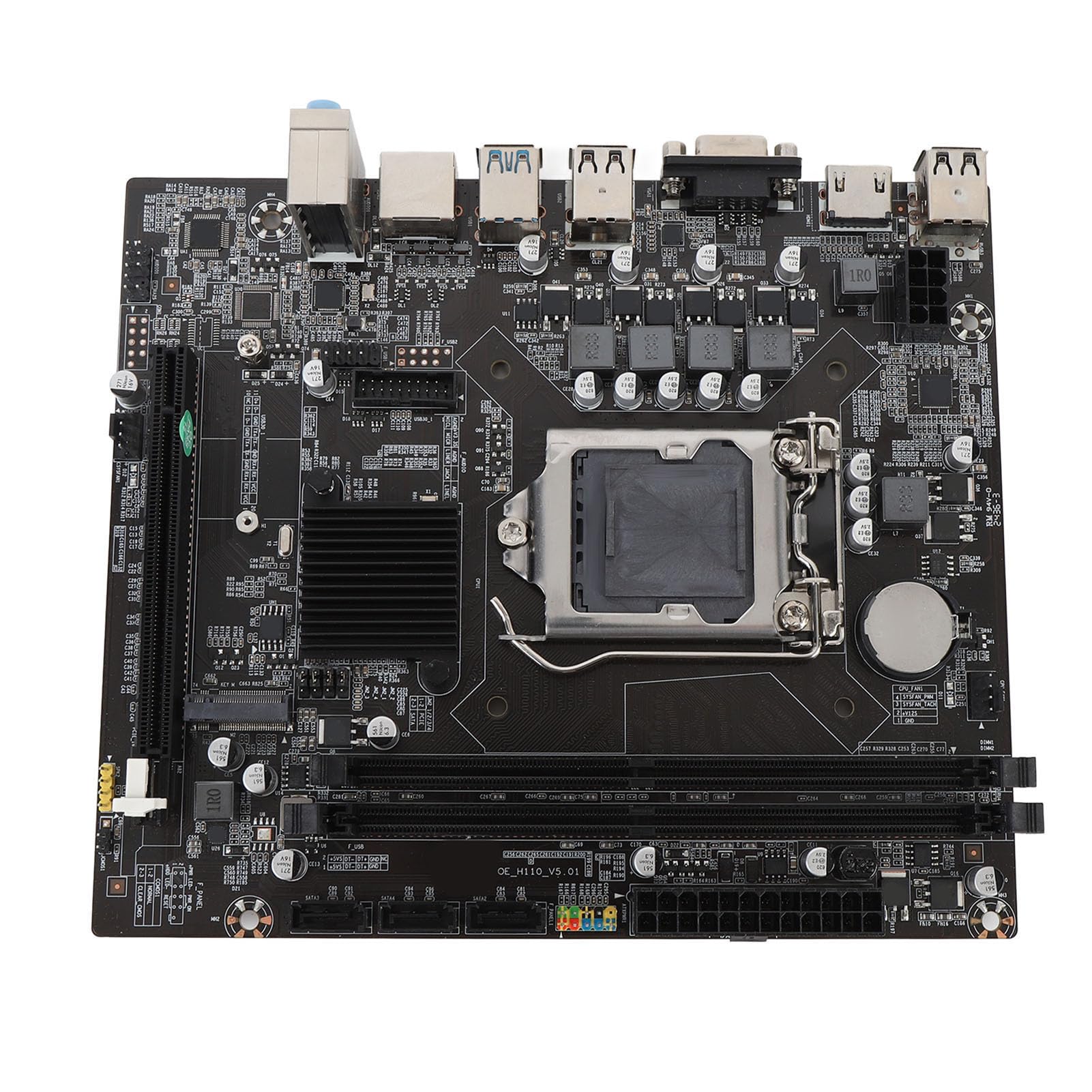 VBESTLIFE Płyta Główna Komputerowej H110, DDR4 USB3.0 M.2 NVME Gaming Mainboard z Interfejsami Wyświetlaczów VGA HD, dla LGA 1151 Celeron Core