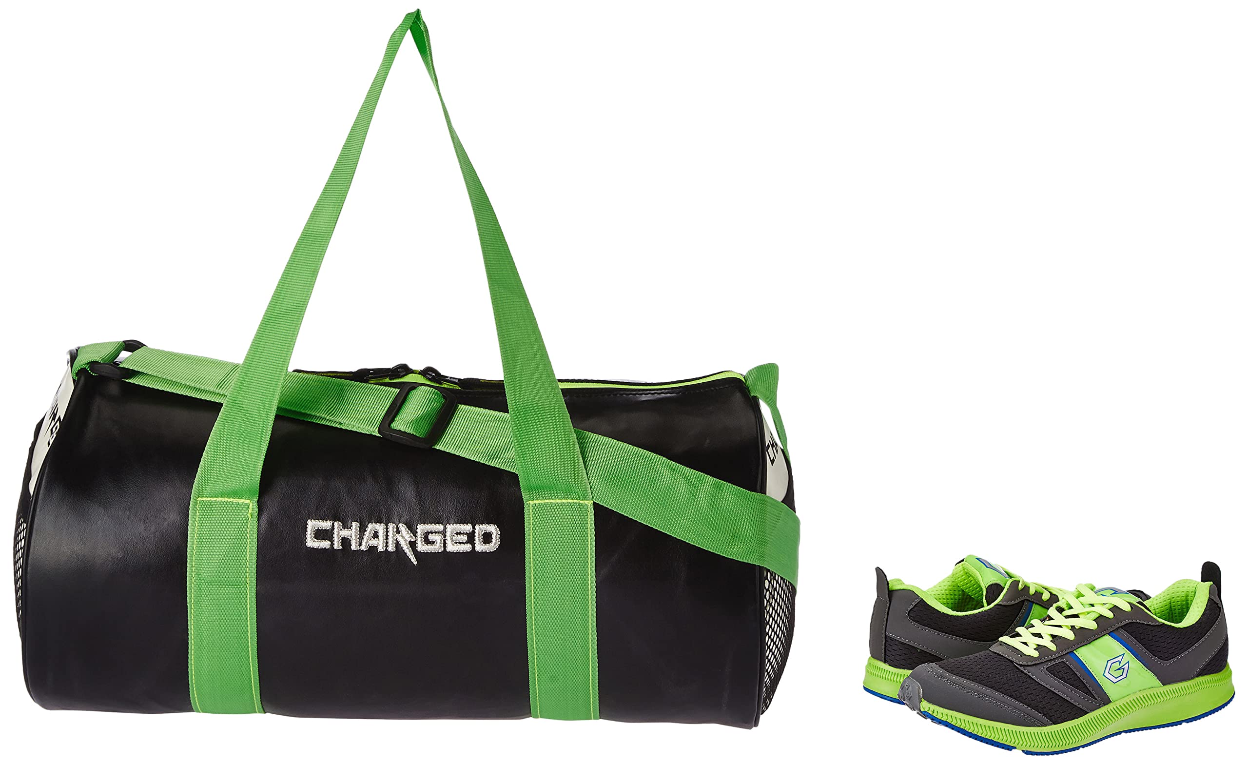 Charged Sports Bag Adena Black with Gowin Sports Training Shoe Bright Grey Green Size 6-picture-10