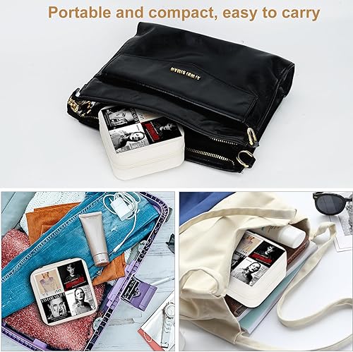 Miniatura 6 de Singer Merch - Joyero de viaje, cajas de joyería portátiles personalizadas para fanáticos de la música, organizador de joyas puede contener anillos