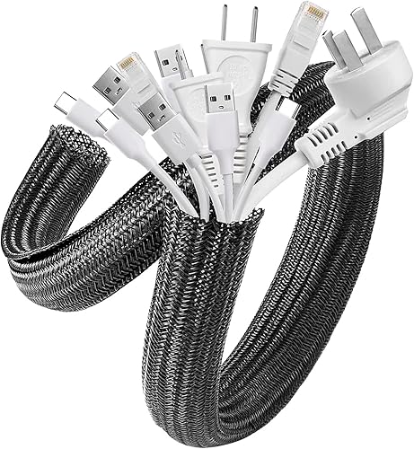 Miniatura 13 de AGPTEK Funda para Cables, 25 pies - 4/5 pulgadas Organizador de Cables para Escritorio Ocultador de Cables, Gestión de Cables para Hogar Oficina