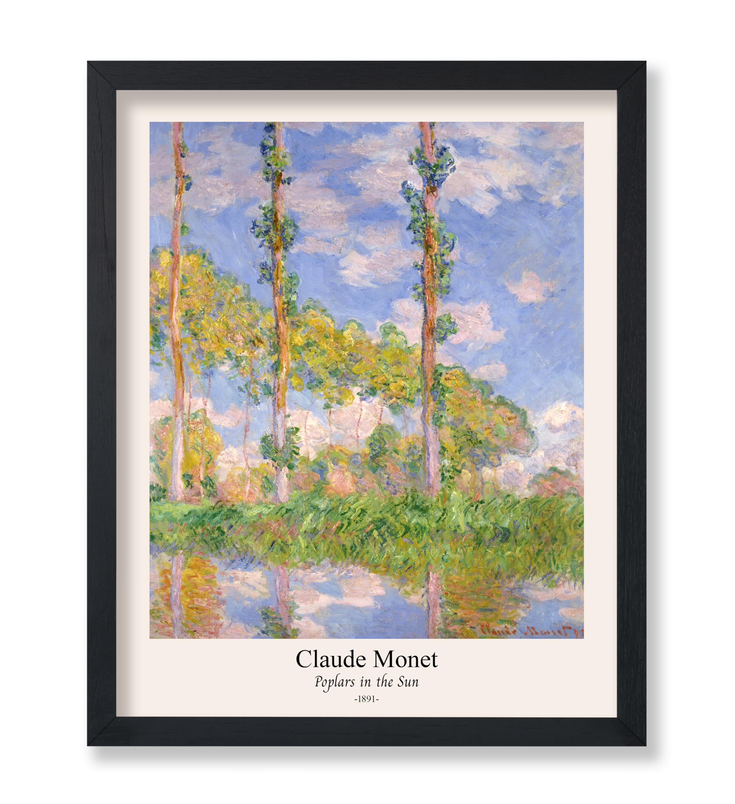 Poster Master Vintage Claude Monet Poster - Retro Poplars in the Sun Print - Impressionism Art - Fine