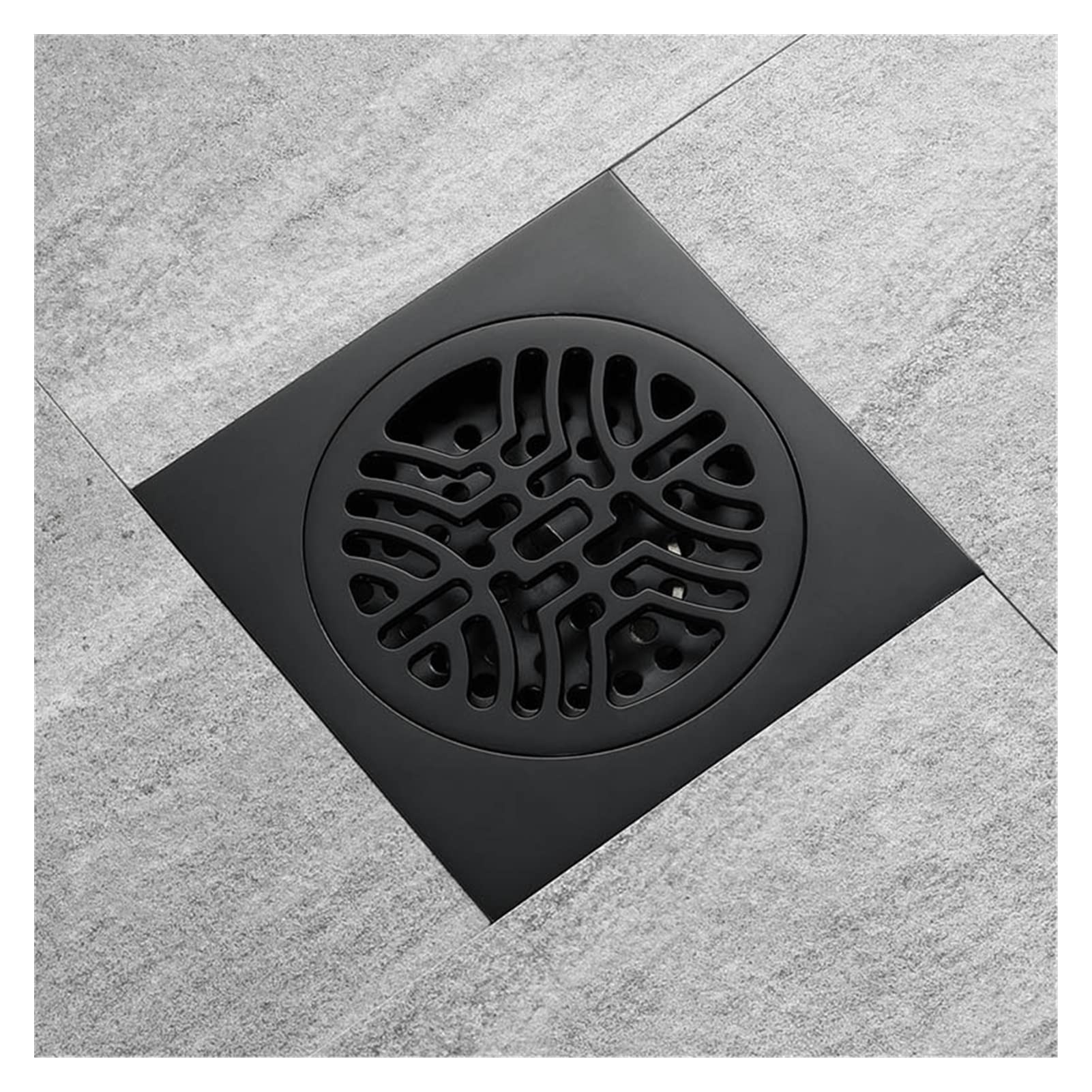 Desagüe Ducha,Sumidero Ducha,Drenaje de Piso Brass Black 10 x 10 cm Ducha Suelo Drenaje Baño Cuarto de desagüe Cubierta de desagüe Drenaje de Piso de residuos Cuadrados(Black 140)