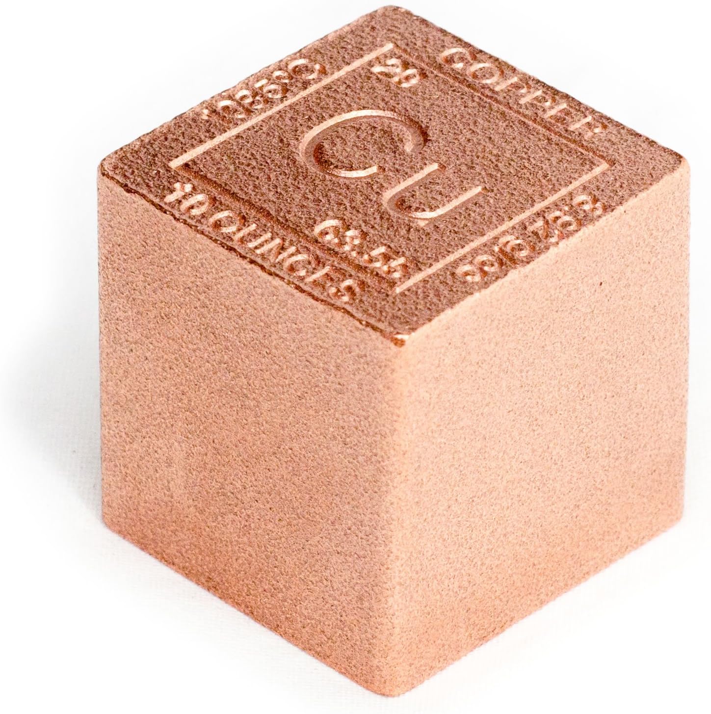 Copper Cube Paperweight 10oz 999 Pure Chemistry Element Design by