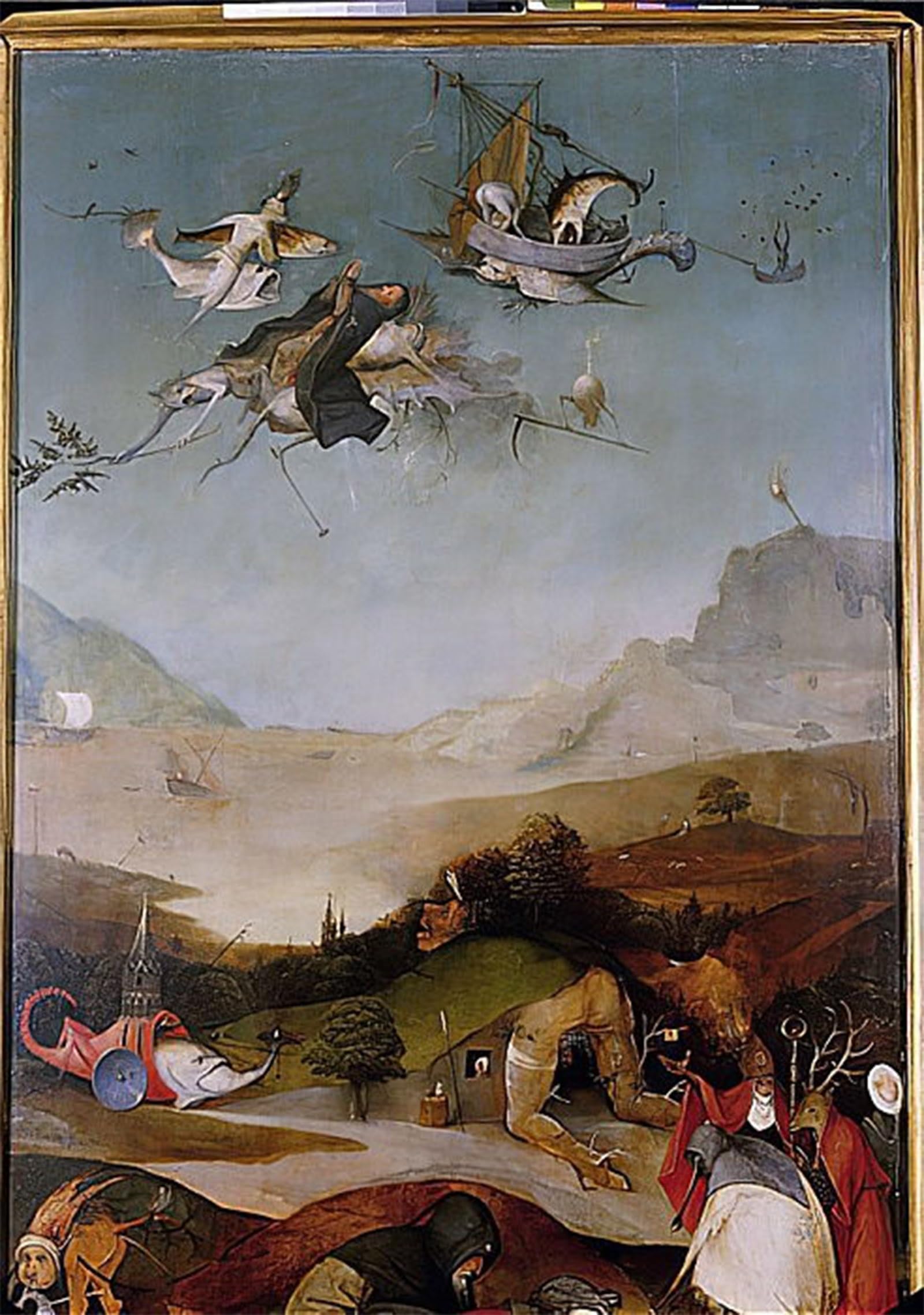 ARTXLXXBN Famous Prints Artwork Pictures Poster Painting Art the Temptation of St. Anthony by Hieronymus Boske Artwork Landscape Pictures for Home Decor 60x90cm