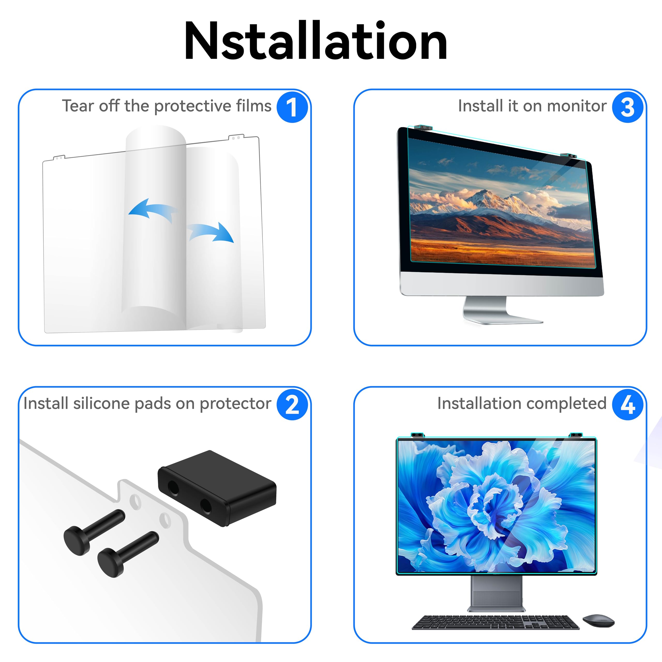 MOSISO Protector Écran Bloqueur de Lumières Bleues 20-22 Pouces Anti-Réflexion Protection des Yeux