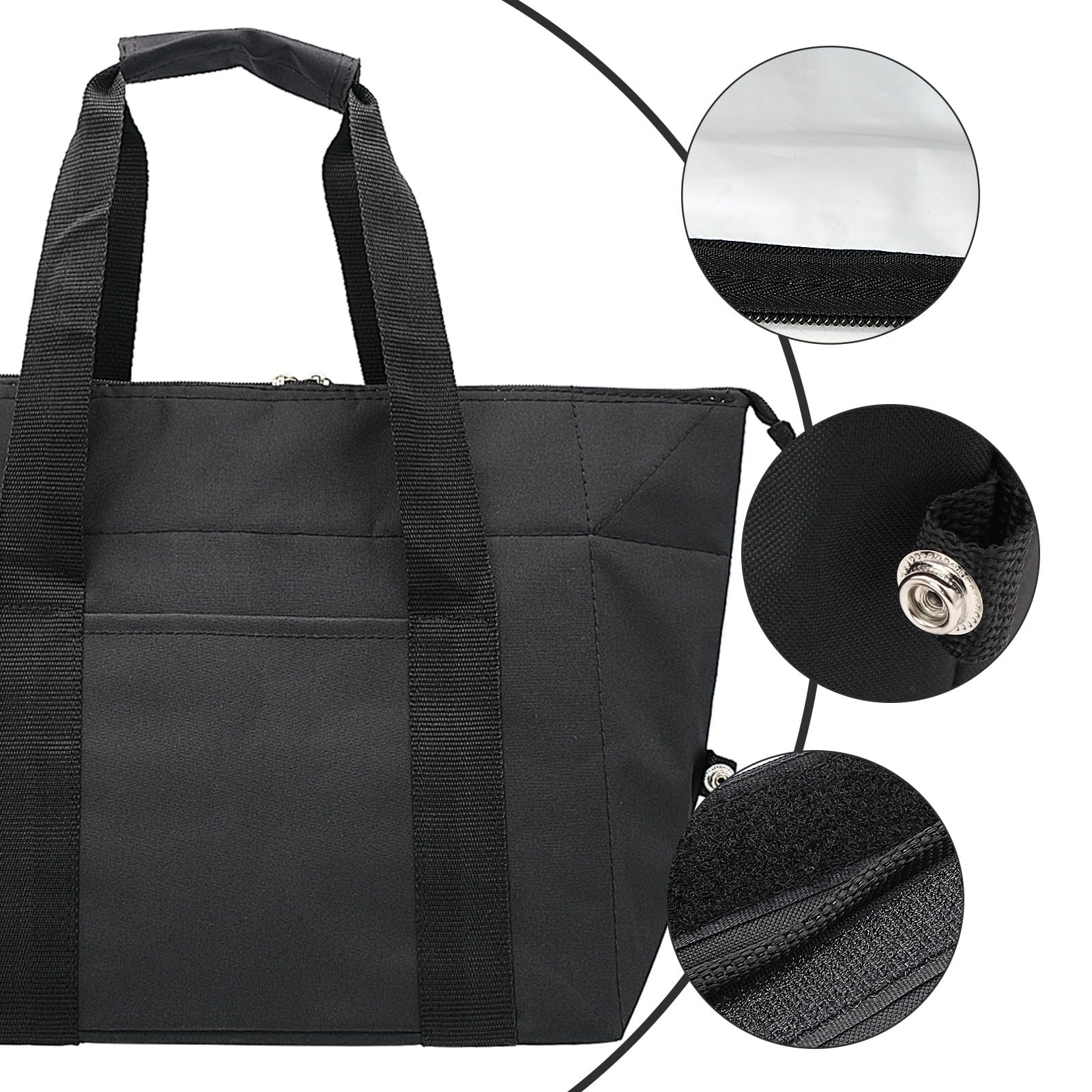 Insulated Cooler Bag 20L with Hard Liner, Foldable Thermal Picnic Bag, Leakproof Lunch Carrier for Camping, BBQ, Fishing, Beach, Grocery Shopping, and Outdoor Activities - 4