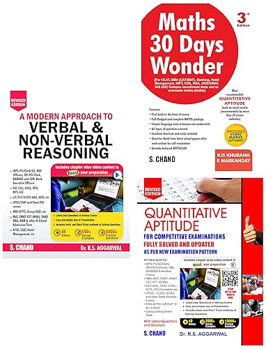 A Modern Approach To Verbal &amp; Non-Verbal Reasoning &amp; Quantitative Aptitude for Competitive Examinations 2022 &amp; Maths 30 Days Wonder, 3/e