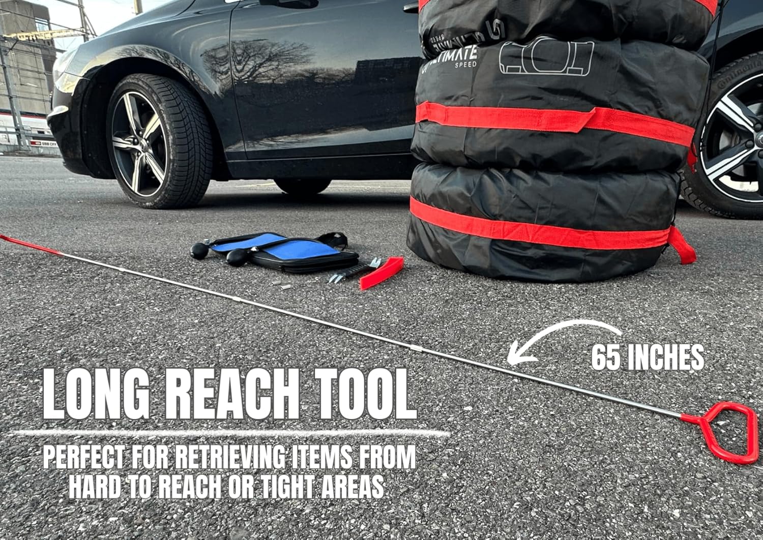 ReadyCore's Car Tool Kit, Stainless Steel Assorted 5th Wheel Pin Puller, Long Distance Hook Tool, Pull Hook J-Hook