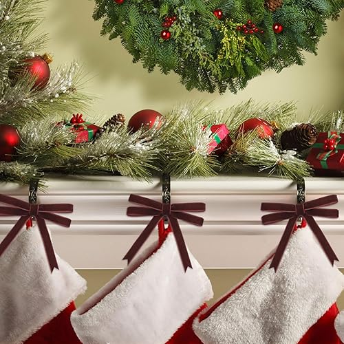 Miniatura 5 de Cinta de terciopelo marrón de 25 yardas para árbol de Navidad, cinta de Navidad de terciopelo de 38 pulgadas para envolver regalos, manualidades,