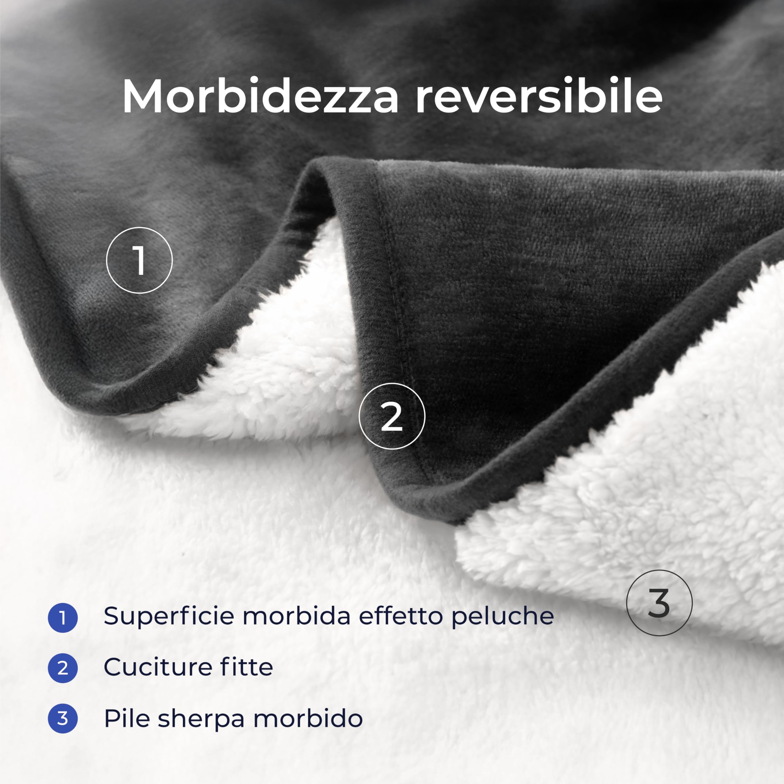 Dreamzie - Coperta Impermeabile per Cani 218x228 cm - Copridivano Reversibile Lavabile in Pile Sherpa -Telo Impermeabile per Letto o Divano - Copriletto Impermeabile - Grigio Scuro