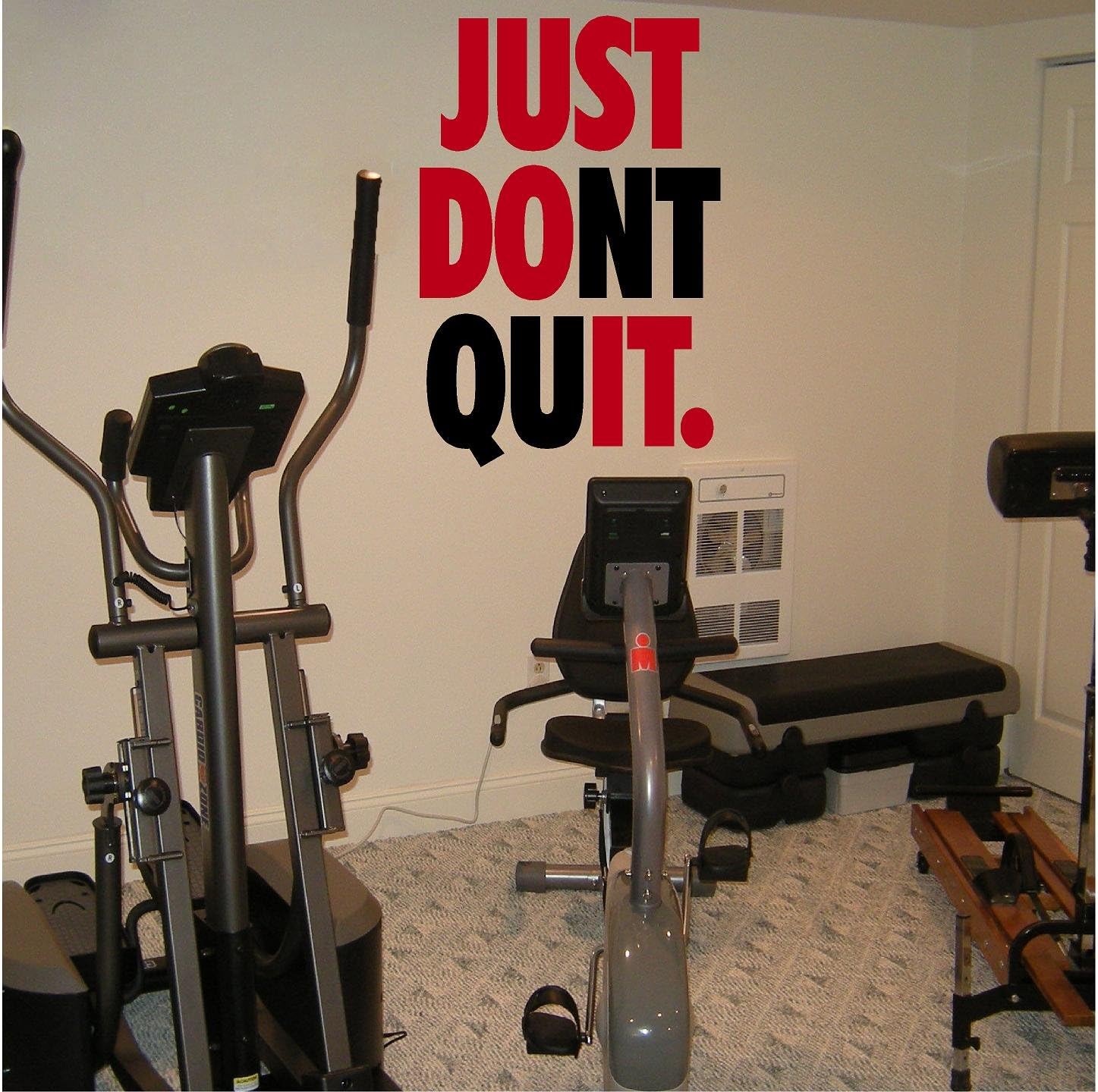 Jeyfel Decals. Fitness Wall Decals. Just Don't Quit. Just Do It. Vinyl Wall Art, Sticker Decal Gym.