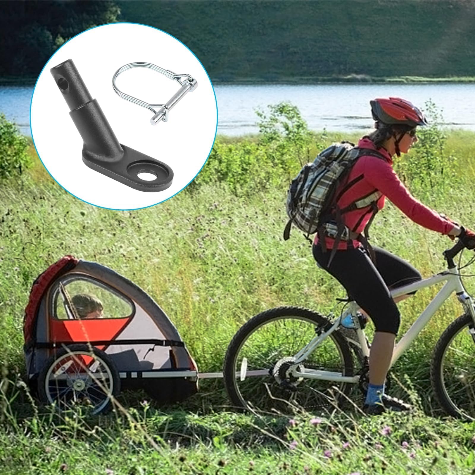 2 Pezzi Gancio Di Traino Universale Per Bicicletta, In Metallo, Con Perno Di Sicurezza, Per Rimorchio Bambini E Cani