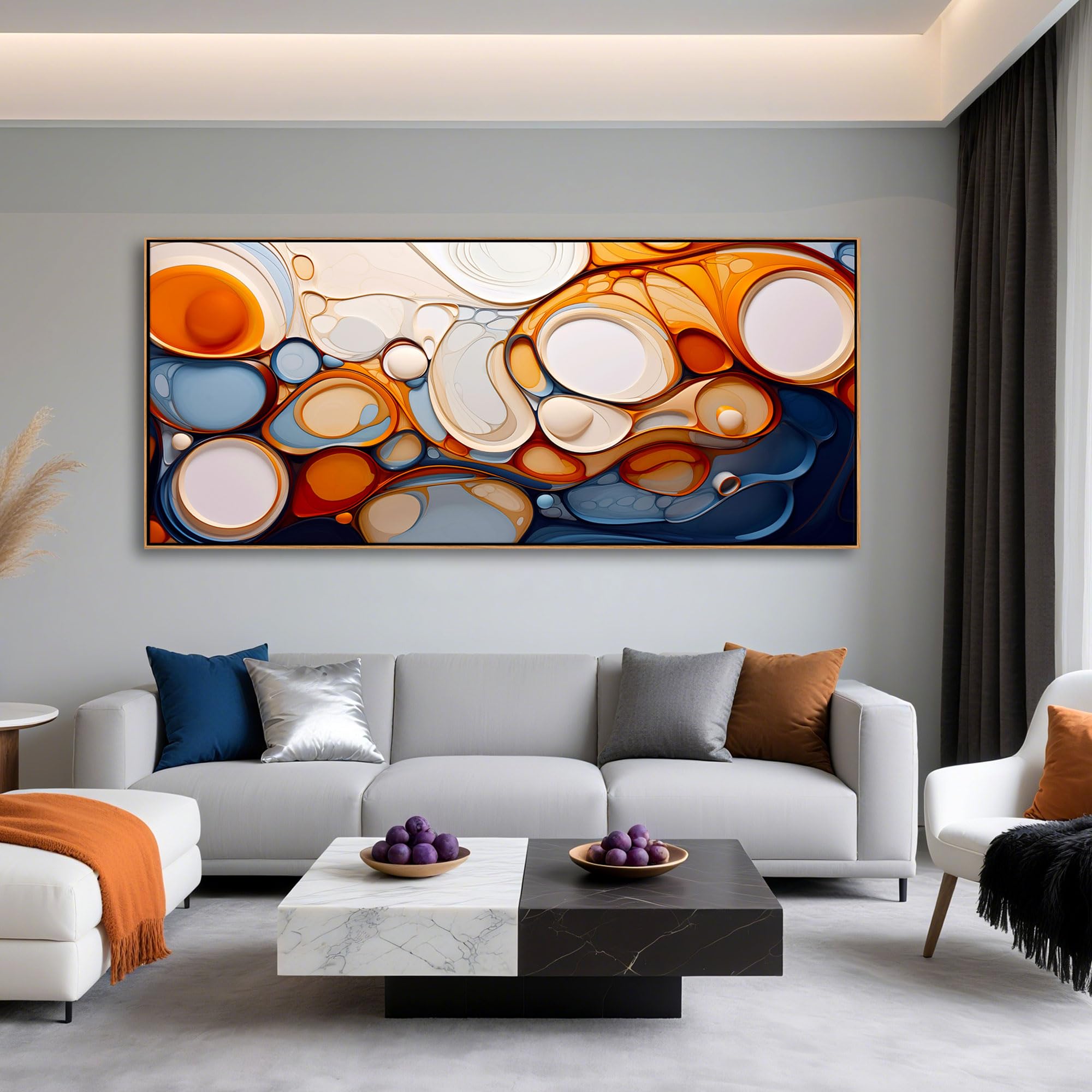 AJAZIKO Large Framed Abstract Canvas