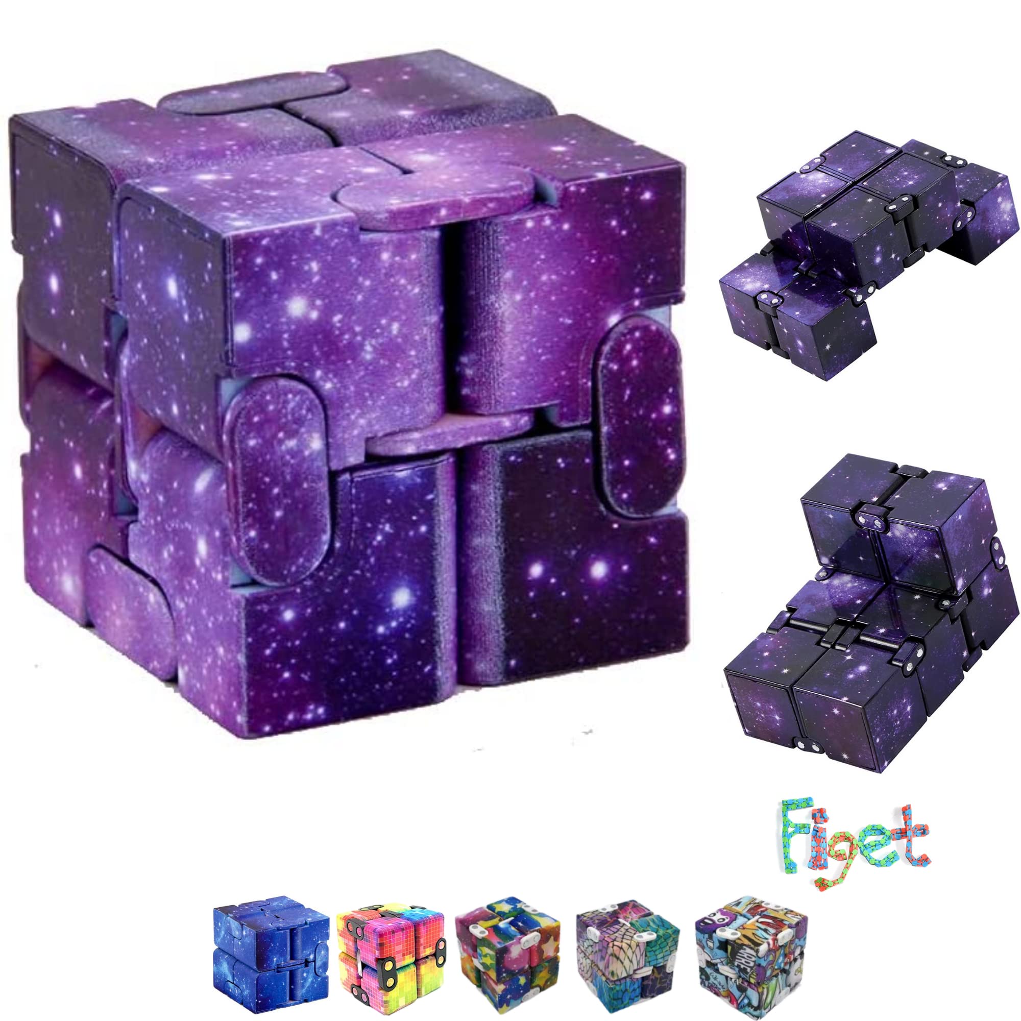 Infinity Cube Fidget Desk Toy,2 Pièces,Mini Kill Time,Stress