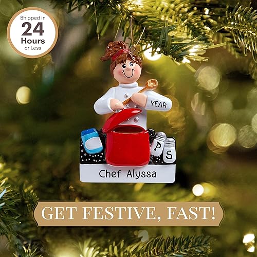 Miniatura 2 de Adorno de cocina personalizado 2025 | Personalización gratuita las 24 horas | Adornos de Navidad de alimentos grabados con láser para árbol | Regalo