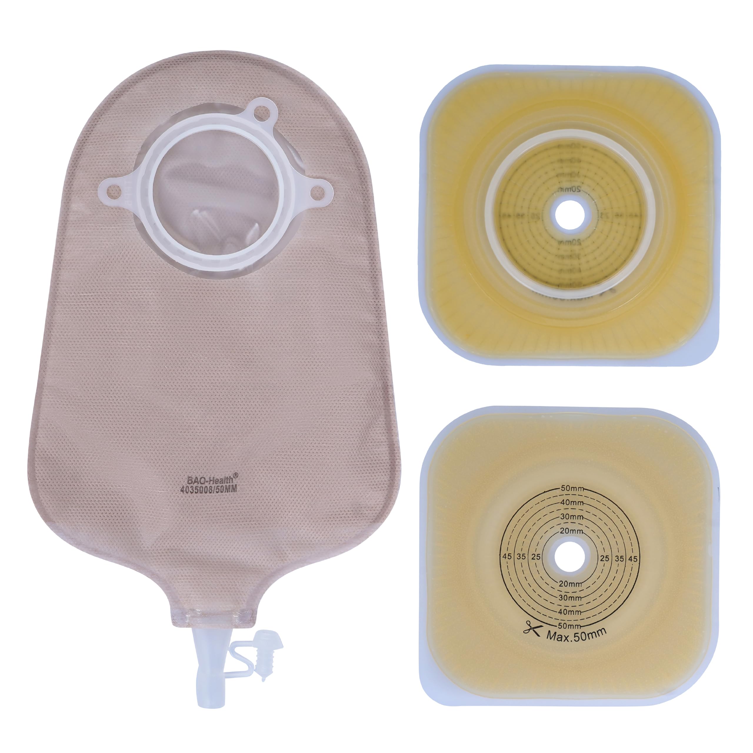 2-Piece Urostomy Set 60mm | Flange + Drainable Opaque Pouch with Anti-Reflux Valve, Hydrocolloid Skin Barrier, Leak-Proof Locking System | Model 3016001 + 4036008 (Set of 1)-image-12