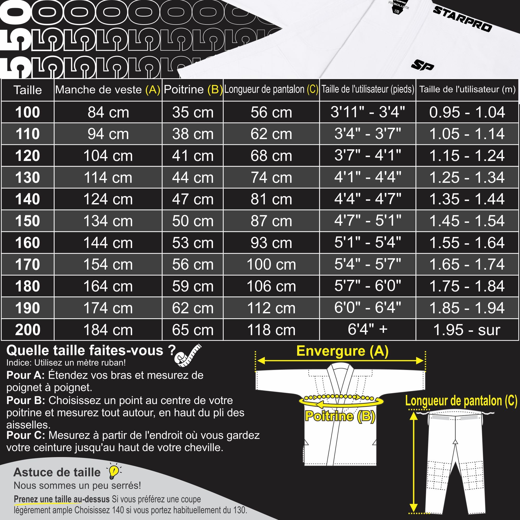 Starpro Judo Kimono Gi 550g Blanc Judogi Professionnel Hommes Femmes Adulte