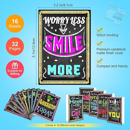Miniatura 2 de Inspirational Notepads Mini Motivational Notebooks 16 Bulk Pack Pocket Journal Mini Notepad Growth Mindset Inspiring Notepads for School Office Home