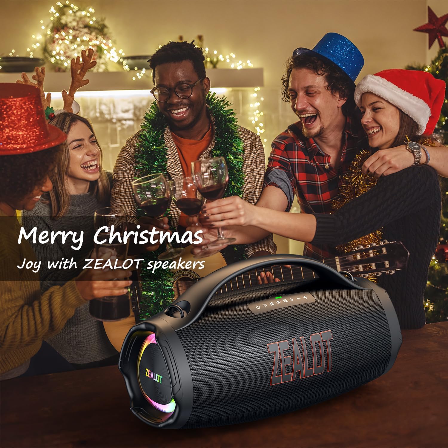 ZEALOT Portable Bluetooth Speaker, 160W RMS Speaker Bluetooth Wireless, Parlante/Bosinas Bluetooth, IPX6 Waterproof, Stereo/ 36000mah/ EQ/USB/TF/AUX, Great Bass or Home, Outdoor, Party - Image 3