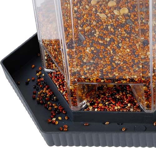 Miniatura 4 de Twinkle Star - Comedero para pájaros silvestres, para colgar al aire libre, para decoración de jardín o patio, con forma hexagonal y con techo,