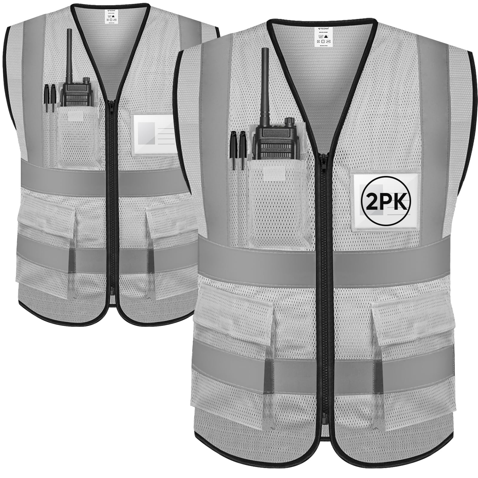TICONN Reflective Safety Vest High Visibility Class II