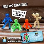 Zing StikBot Single Pack Metal Blue – Collectible Poseable Action Figure with Suction Cups, Stop Motion Animation Toy for Kids Ages 4+