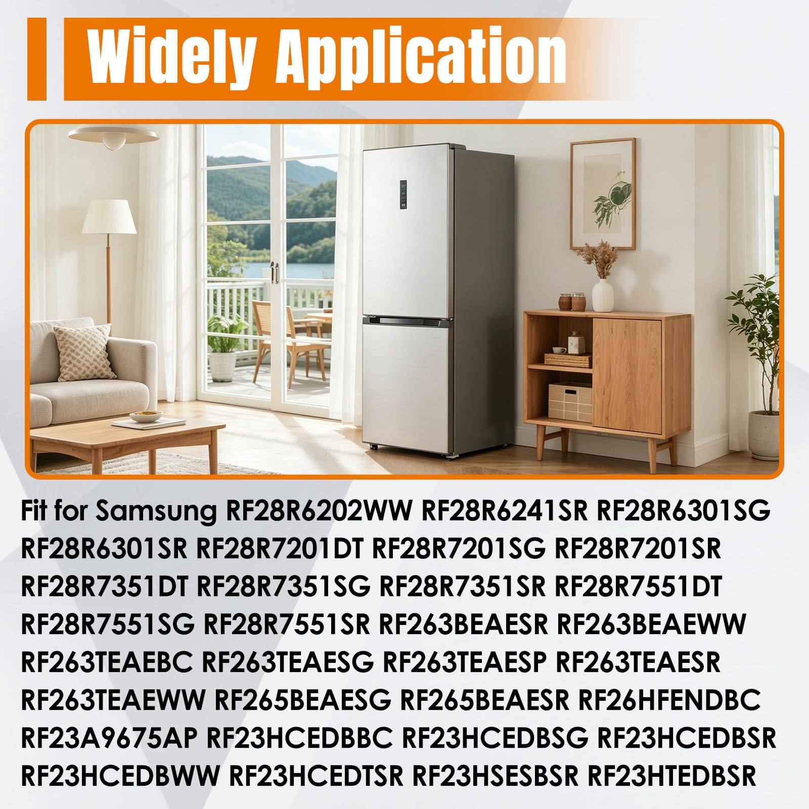 Motor de ventilador de condensador de refrigerador para Samsung RF263BEAESR, RF28R6202WW compatible con RF23HCEDBSR RF28R6241SR RF28R6301SG RF263BEAEWW RF263TEAEBC